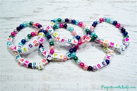 Colorful Beaded Friendship Bracelets for Kids - Projects with Kids