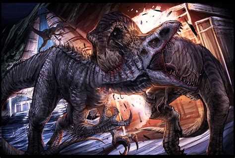 Indominus Rex Vs T Rex Jurassic World - Printable Color