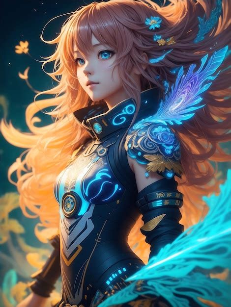 Premium AI Image | Digital painting of fantasy art cute female anime ...