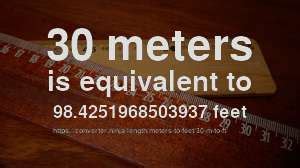 How Much Is 30 Meters In Feet - EthanSaanya