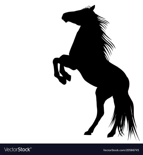 Silhouette of a bucking horse Royalty Free Vector Image