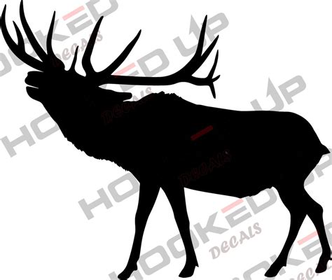 Bull Elk Bugling Silhouette Vinyl Transfer Decal - Etsy