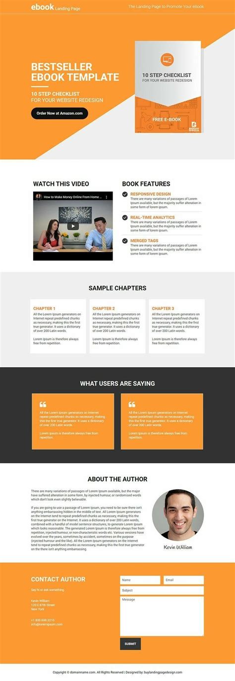 Website template samples | Landing page design, Landing page, Ebook