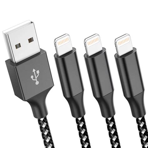 Buy Apple MFi Certified Lightning Cable 3 Pack 10 FT，Nylon Braided ...