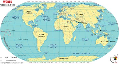 World Map With Oceans And Seas - Black Sea Map