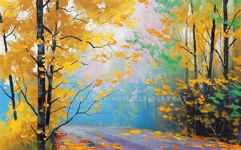 Autumn Forest Painting Wallpapers - Wallpaper Cave