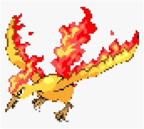 Moltres Pixel Art, HD Png Download - kindpng