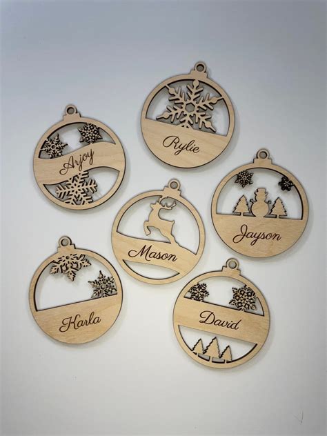 Engraved Christmas Ornaments - Etsy