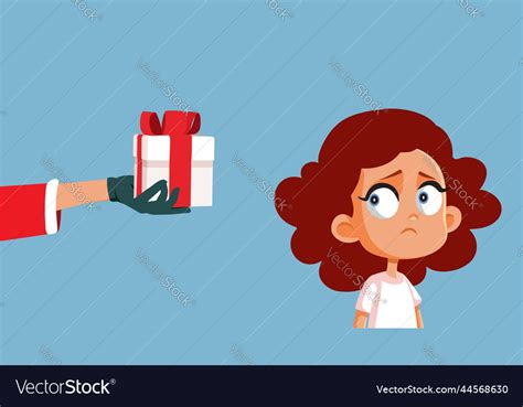 Girl receiving a disappointing gift from santa Vector Image