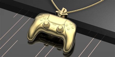 PS5 controller full yellow 18k gold | CGTrader