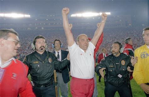 Barry Alvarez celebrates his first Rose Bowl win over UCLA in 1994 ...