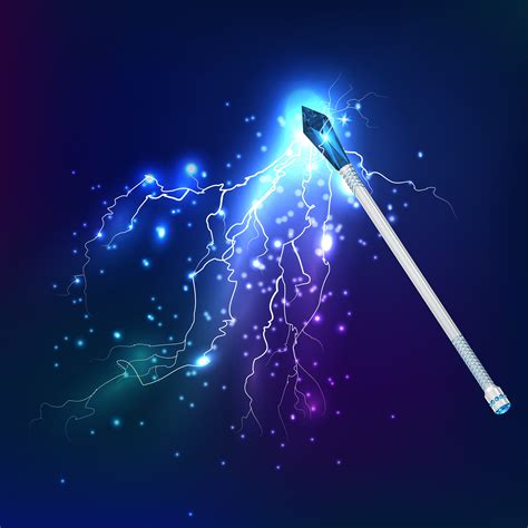 Magic Wand With Electric Discharge Effect 476314 Vector Art at Vecteezy