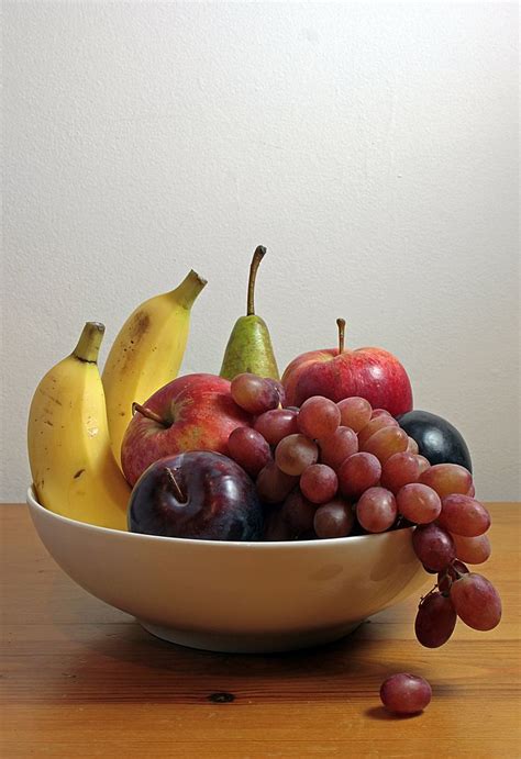 Still Life Painting of Fruit on Wooden Table