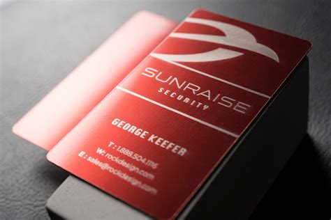 Laser Engraved Red Metal Business Cards