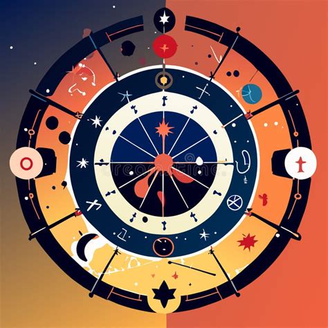 Astronomical Chart with the Symbols of the Zodiac. Vector Illustration ...