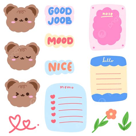 Cute Journaling Sticker Bear For Digital Journal, Cute Bear, Journaling ...