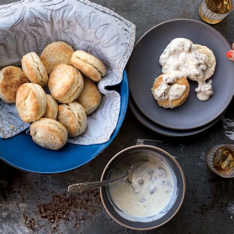 Sour Cream Biscuits With Sausage Gravy Recipe | Epicurious