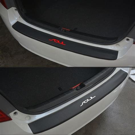 PU leather Carbon fiber Styling After guard Rear Bumper Trunk Guard ...