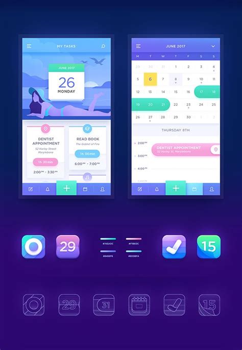 Calendar App design by NestStrix studio. #app #appdesign #design # ...