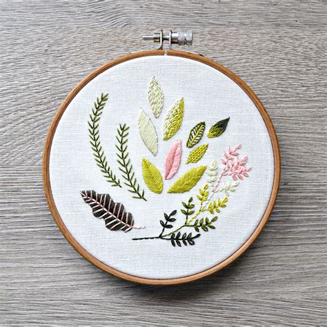 How to embroider leaves - 9 stitches for leaf embroidery