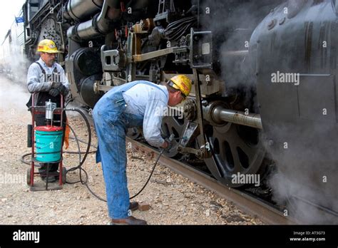 Close view of historic Challenger locomotive steam engine Stock Photo ...