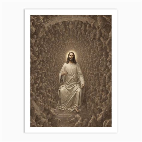 Jesus In The Throne Art Print by Jithin - Fy