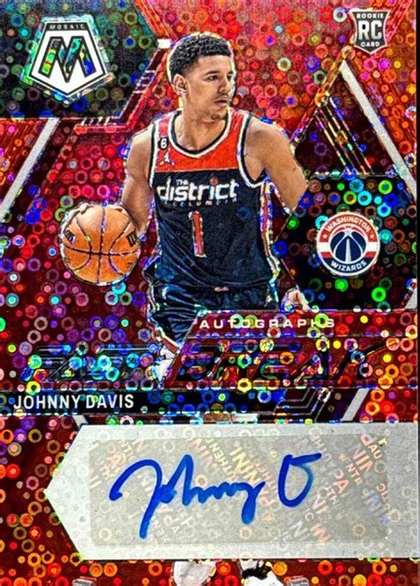 Johnny Davis 2022 Mosaic #FB-DAV Fast Break Autographs - Red /49 RAW ...