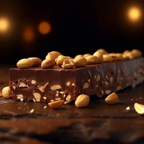 Premium Photo | Chocolate bar with nuts on a dark background Selective ...