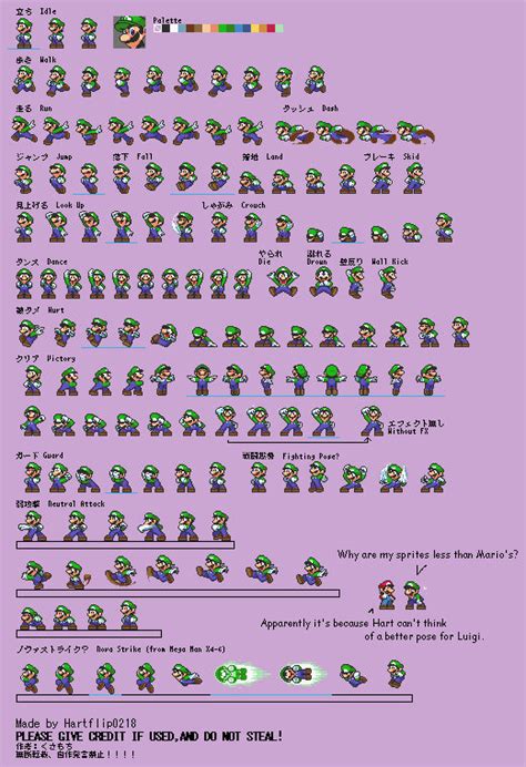 My Custom Luigi Spritesheet (Ver.1) by Hartflip0218 on DeviantArt