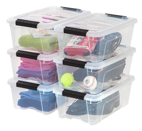 IRIS USA 12 Qt Clear Plastic Storage Box with Latches, 6 Pack - Walmart.com