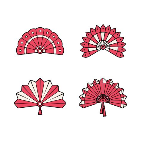 Japanese authentic fan set 3563382 Vector Art at Vecteezy