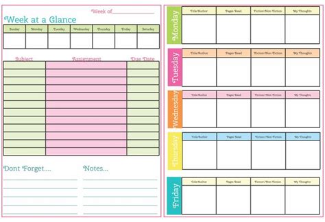 Student Homework Planners Cute Planners - 10 Free PDF Printables ...