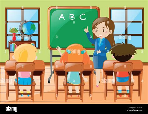 Teachers And Students Working Together Cartoon