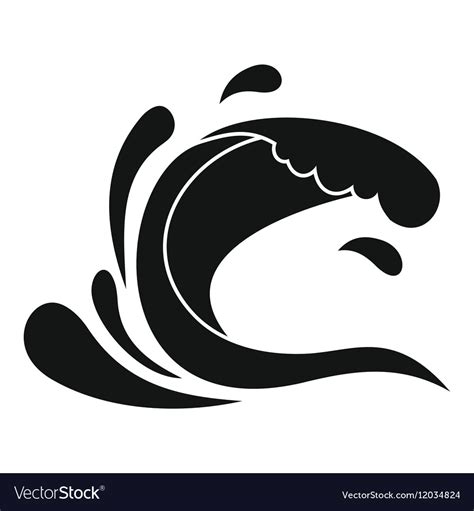 Water wave splash icon simple style Royalty Free Vector