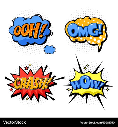 Bubble speech for onomatopoeia and comic book Vector Image