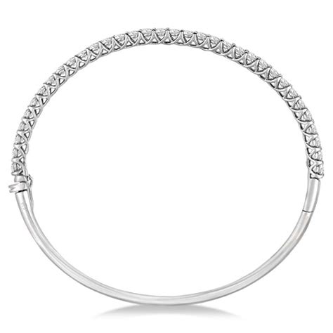 Luxury Stackable Diamond Bangle Bracelet 14k White Gold 4.00ct - IB61