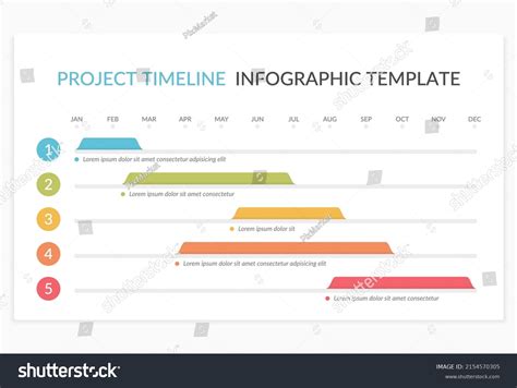 Gantt Chart Project Timeline Five Stages Stock Vector (Royalty Free ...