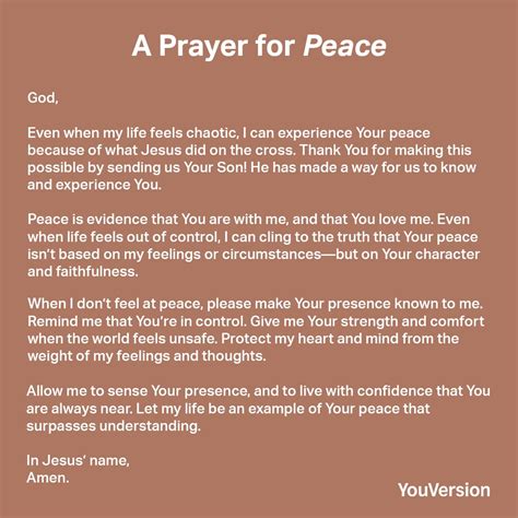 A Prayer for Peace - YouVersion