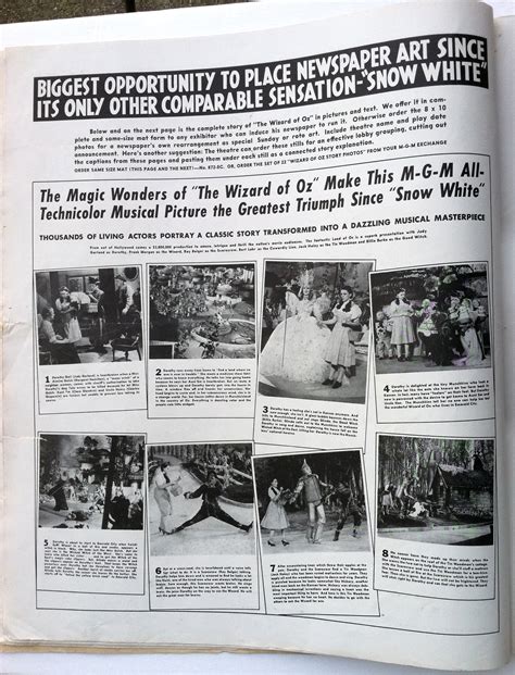 Filmic Light - Snow White Archive: 1939 Wizard of Oz Pressbook - The ...