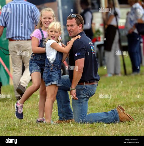 Peter Phillips with his children Savannah (left) and Isla during the ...