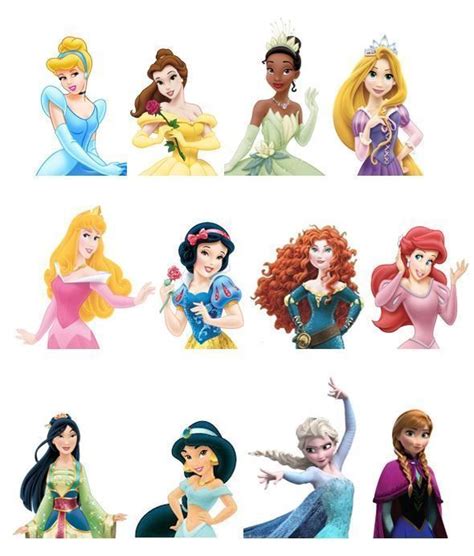 the disney princesses are all different styles and sizes