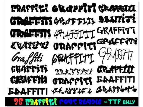 25 Graffiti Fonts TTF - Graffiti Font Bundle, Graffiti lette - Inspire ...