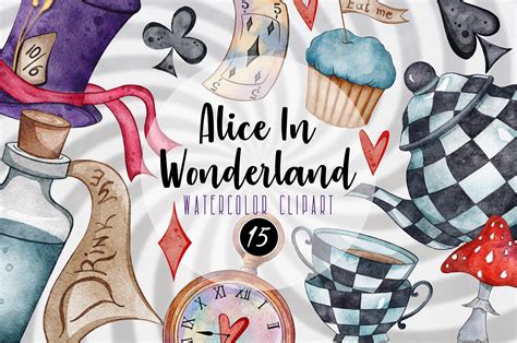 Alice in Wonderland Watercolor Clipart Graphic by LuiDesignStudio ...