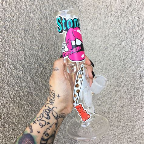 "DIY Stoner" Glass Bong Waterproof Sticker Set Glass Bongs, Diy Set ...