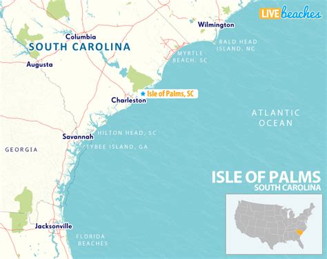 Map of Isle of Palms, South Carolina - Live Beaches