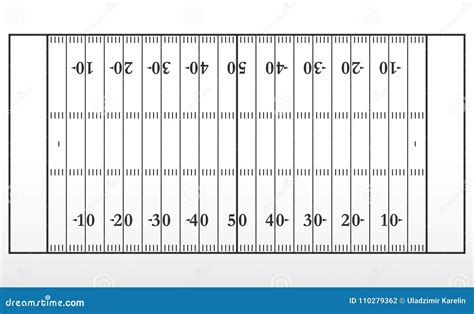 American Football Field Markup. Outline of Lines on an American ...