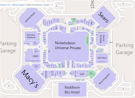 Mall Of America Stores Map