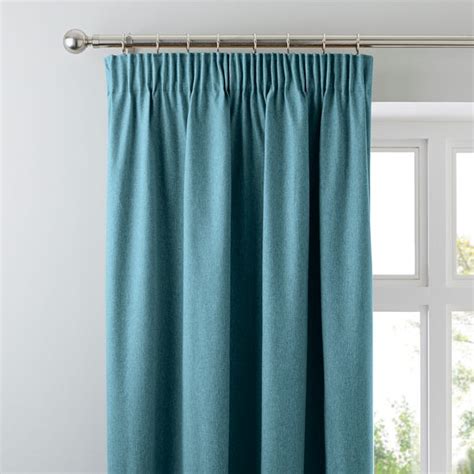 Luna Teal Blackout Pencil Pleat Curtains | Dunelm