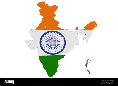 Indian Flag Map Stock Photo - Alamy