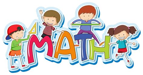 Font design for word math with happy kids 432700 Vector Art at Vecteezy